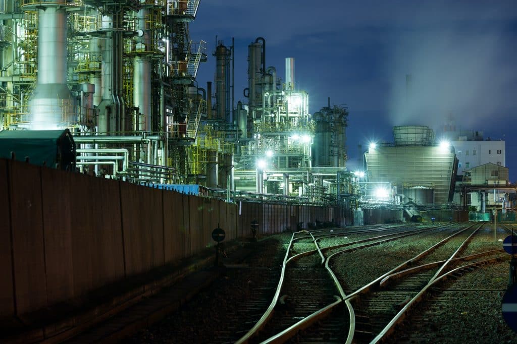 Industry factory at night